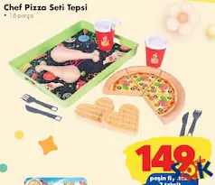 GOKİDY OYUNCAK CHEF PİZZA SETİ TEPSİ 16 PARÇA